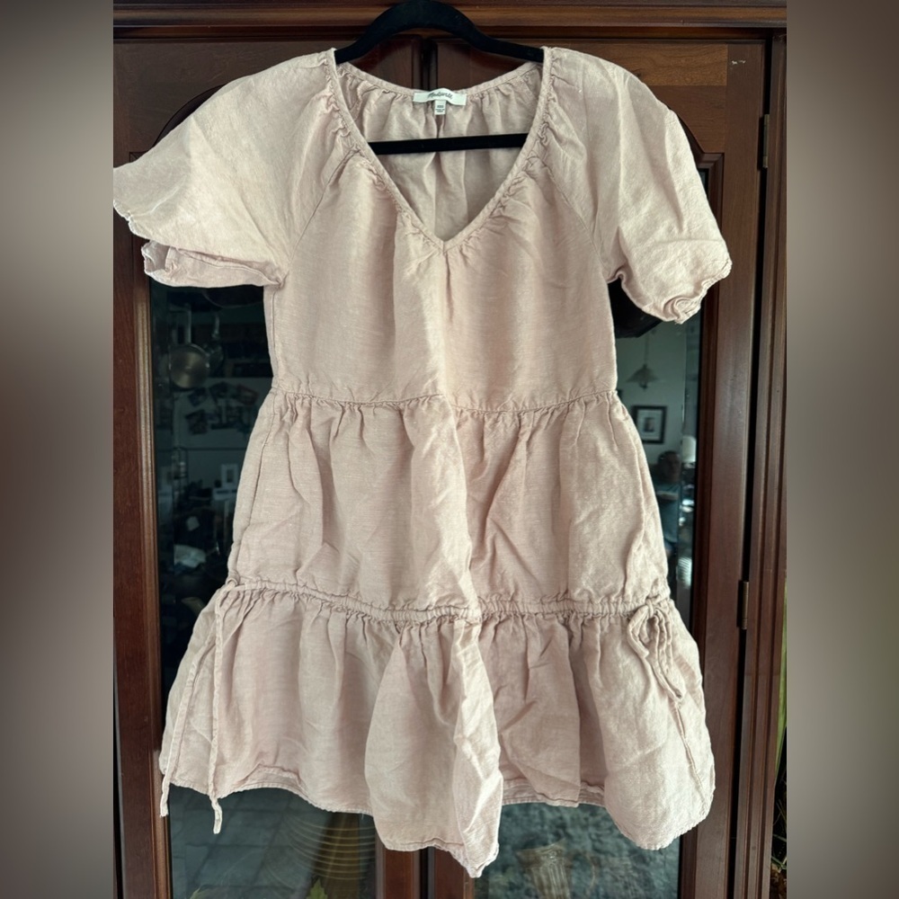 Madewell Linen Blend Lorelei Small Mini Dress
Pink V-neck Tiered Summer Boho - Picture 7 of 10